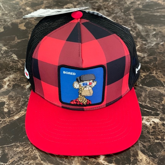 Men’s Capslab Bored Monkey 5 Panels Leopard Mesh Trucker - Picture 1 of 9